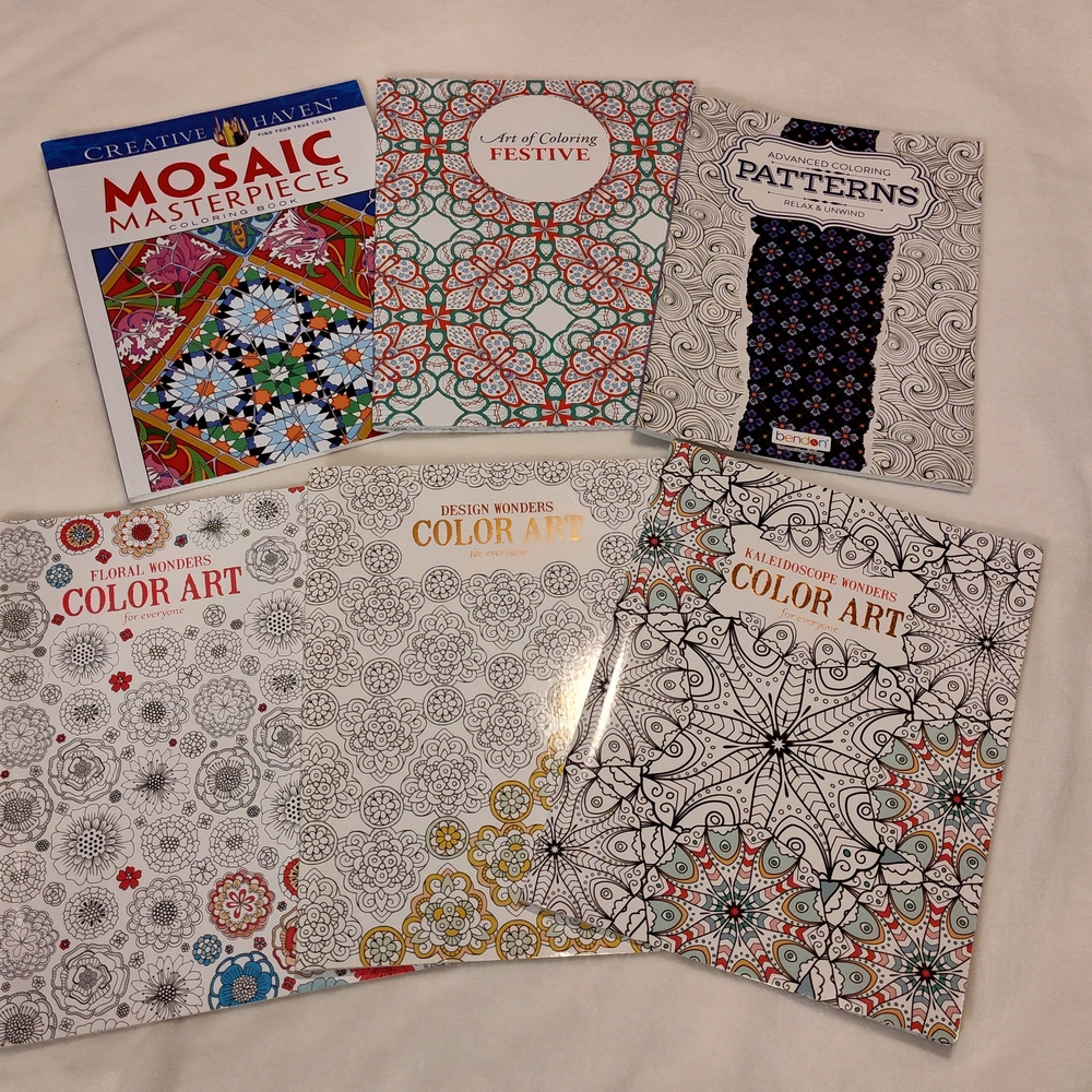 Bundle Of 6 Creative Haven Coloring Books Set